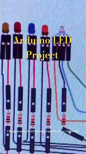 Arduino for Beginners: Breadboard Circuit Simulation| Programmed a 6-LED Running Light Circuit | 🚀