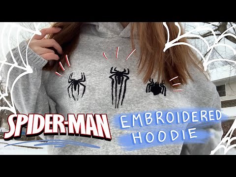 DIY SPIDERMAN EMBROIDERED HOODIE