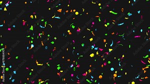 Loop Animation flying confetti on Alpha channel.