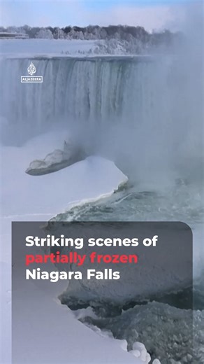 Niagara Falls has partially frozen due to extreme low temperatures and heavy snow. The striking scenes at one of the world's most popular tourist destinations have attracted extra visitors who travelled to the US-Canada border in frigid conditions to witness the spectacle. | Al Jazeera English