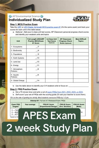 The APES exam is just 2 weeks away! Grab your individualized study guide in my linktree. #apexams #apenvironmentalscience