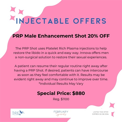 Innova Wellness Spa on Instagram: "💕 February Specials at Innova Wellness Spa 💕 February is all about confidence, self-care, and results you can see. Enjoy limited-time specials designed to refresh your skin, simplify your routine, and enhance your natural look. ✨ Skincare Specials • Package of 3 Chemical Peels — $275 (Reg. $325) Improve skin tone, texture, and clarity with a results-driven peel series. • NEOVA Perfect Couple Skincare System — $135 (Reg. $150) A daily two-step skincare duo tha