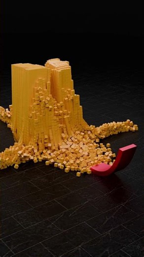 UNSTOPPABLE FORCE: 200kg Ball vs 11,000 Cubes! #physicssimulation #3d #shorts