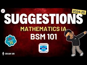 Suggestions for Mathematics IA | MAKAUT | 2025 | 1st Sem | BSM101