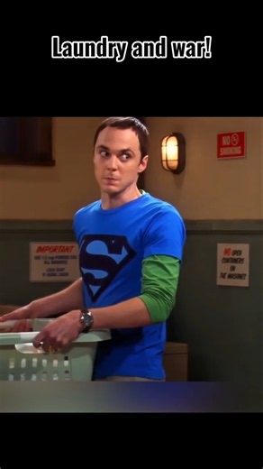Sheldon’s laundry war with Penny! 🧺😡 #tbbt #shorts