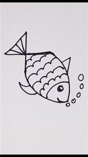 How to Draw a Fish 🐟❤️ #drawing #fishing #art #shorts #shortsvideo