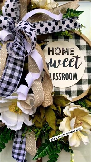 “Home Sweet Classroom” wreath is the perfect statement piece for any teacher or classroom door.