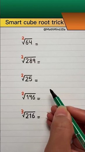 Easy Math Trick for Square and Cube Roots #maths #mathstricks #education #mathmind #shorts