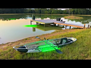 Exploring the 5 Acre Pond in a Glass Bottom Kayak! (Glow Lights)