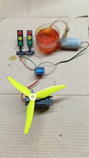 How I powering mini water pump & traffic control light with new metal gear motor