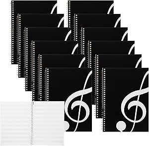 Qilery 12 Pcs Blank Sheet Music Manuscript Notebook 100 Pages Staff Paper Note Books Music Manuscript Composition Paper Books for Teacher Musicians, 7.5 x 10.2 Inch