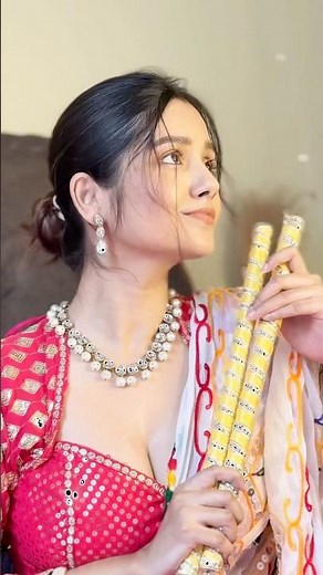 Garba Outfit Styling | Pink Sequin Ghagra Choli with White Dupatta 🌸 | Navratri 2025