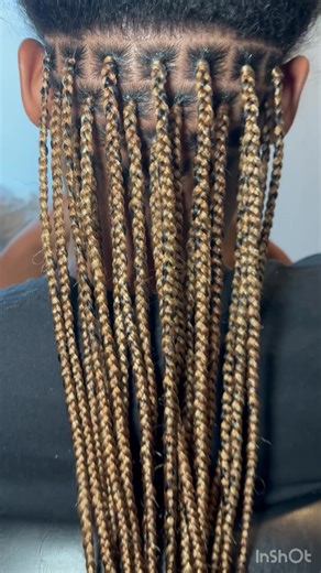 Color blend eating DOWN 😍✨ A flawless mix of 27, 613 & 30 giving the perfect golden honey blonde vibe 🍯☀️ box braids came out so soft, neat, and lightweight! If you’ve been thinking about going blonde for the summer, this is your sign 💛 Book your appointment with Queendom Braids 👑 #boxbraids #aubreybraider #27and613 #30mix #blondebraids
