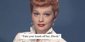 Watch Lucille Ball repeatedly tell a host to take his hands off female audience members