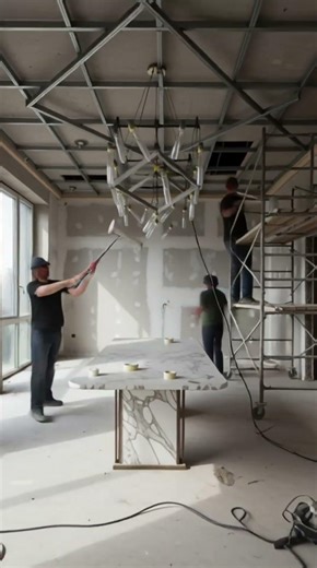 Dining Room: Contemporary Luxury with Artistic Ceiling#LuxuryDiningRoom #ContemporaryDining