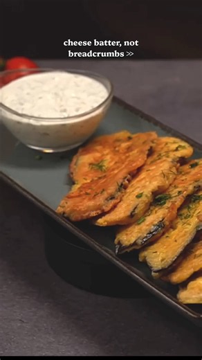 Crispy Cheese Battered Eggplant — 4 Ingredients, No Deep Frying #shorts