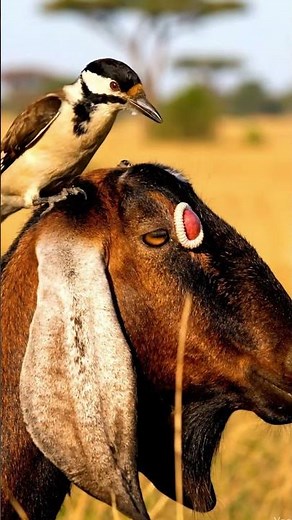 Bird Pulls Parasite from Goat’s Eye | Newt AI