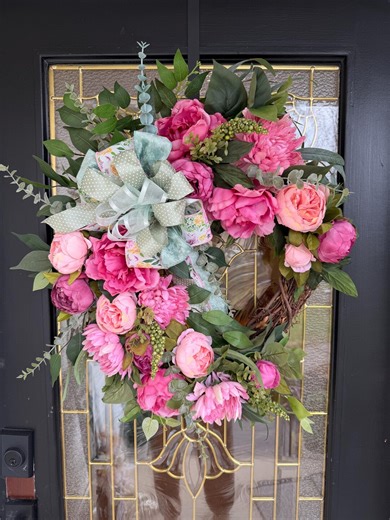 Spring Wreath, Year Round Wreath, Everyday Wreath, Gift, Cottage Wreath, Home Decor, Farmhouse Door Wreath, Large Wreath - Etsy