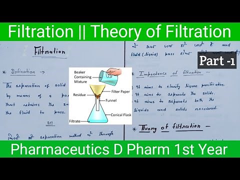 Filtration || Theories of Filtration || Unit 4 || Unit operation || Pharmaceutics || D Pharm 1st Y