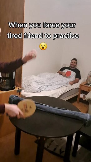 Olympic Star Dominates Table Tennis from Bed | Incredible Skills!