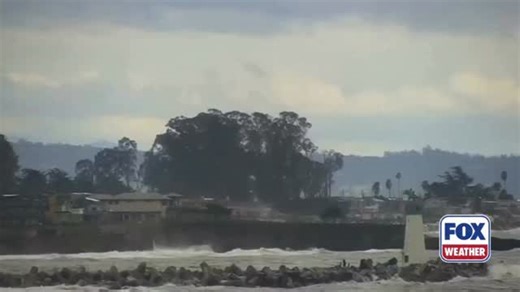 VIOLENT WINDS 💨: Gusty winds cause a camera to shake on the boardwalk in Santa Cruz, California, on Monday. #foxweather #wind #california | FOX Weather