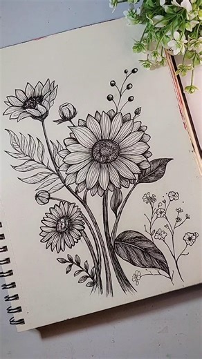 Sunflower 🌻 drawing ✨️❤️ #shorts #lipikaarts #art #drawing