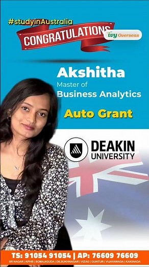 Australia Visa Approved ( Auto Grant) | Hyderabad Student Joins Masters at Deakin University