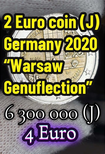 #creatorsearchinsights Germany 🇩🇪, 2 Euro commemorative coin Germany 2020 Warsaw Genuflection (J) On October 8, 2020, Germany will issue its second commemorative coin of the year, marking the 50th anniversary of the Warsaw Genuflection. J - HAMBURG The coin depicts a kneeling figure before a monument. The inscription reads