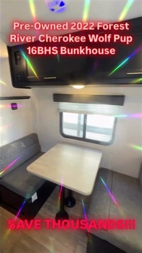 Family & Budget Friendly Pre-Owned '22 Forest River Cherokee Wolf Pup 16BHS Bunkhouse Travel Trailer