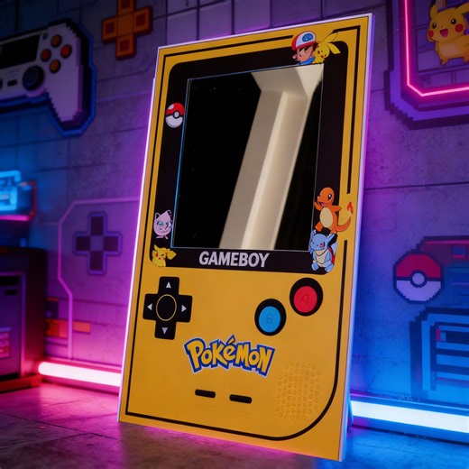 Retro Gamer Handheld Mirror - 90s Nostalgia Wall Decor - Colorful Gaming Room Mirror - Pocket Monster Inspired Art - Unique Gift for Gamers - Etsy