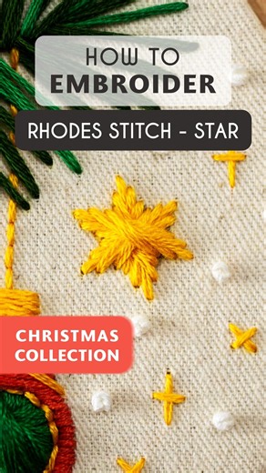 Embroider a Star with Rhodes Stitch ⭐ | Christmas Mini Hoop Tutorial