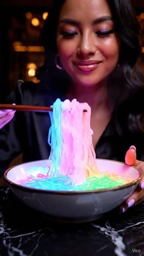 This Neon Noodles ASMR Is Addicting 👄✨ #usa #animation #alienremix #asmr