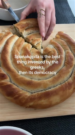 1. Spanakopita 2. Democracy 3. Freddo espesso argue with the wall #greekfood #greece #spanakopita #spinachpie
