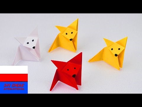 Lisek Origami | prosty i szybki lisek z kwadratowej kartki papieru