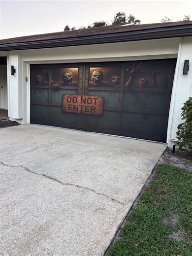Turn your garage into a zombie invasion this Halloween! 🧟‍♂️ Ultra-realistic, weather-resistant, and easy to install, it’s the cover that will make your house the talk of the neighborhood. Limited stock for Halloween 2025, order now! | Decor Your Door