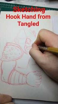 SKETCHING HOOK HAND FROM DISNEY'S ANIMATED MOVIE TANGLED #shorts