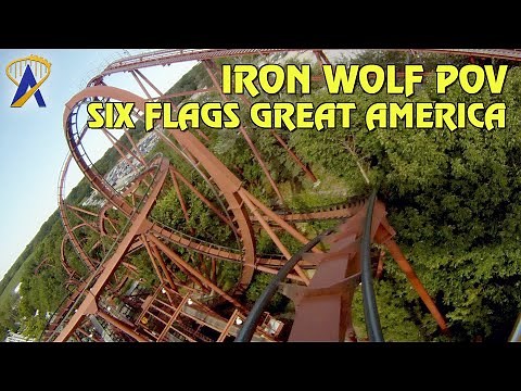 Iron Wolf Roller Coaster POV at Six Flags Great America