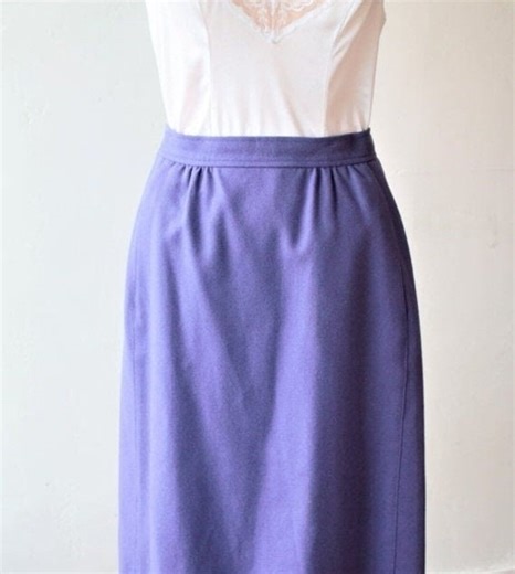 Lavender Wool Wiggle Skirt: High Waist Secretary Style - Etsy