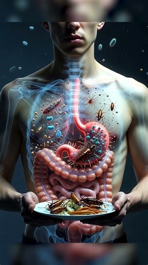 What Happens If Humans Eat Insects? 🤯 Inside the Stomach (3D Animation) #humanbody #medicalanimation