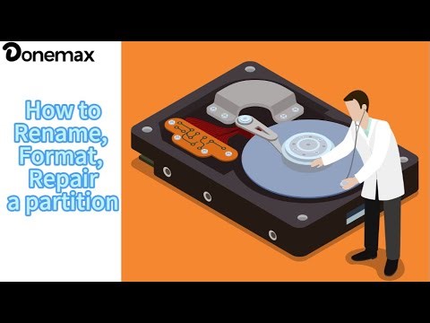 How to rename, format and repair a partition.