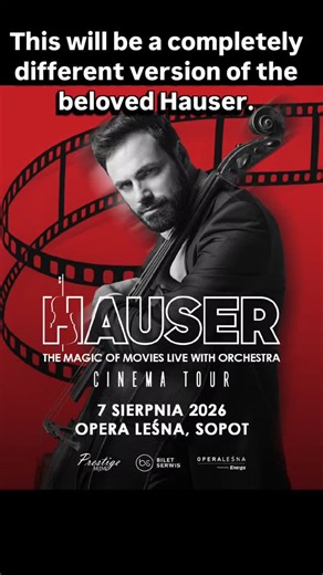 🤗 Stepan Hauser's fan page on Instagram: "The maestro is returning. Not just with a concert, but with the entire world. With the CINEMA project and a symphony orchestra, he is preparing to show Poland the very same, intimate magic that lives in every frame of great cinema. "CINEMA" is HAUSER's solo symphonic work, in which he and the London Symphony Orchestra have reimagined 25 of the greatest film melodies, from Hollywood classics to contemporary hits. And now this monumental music will