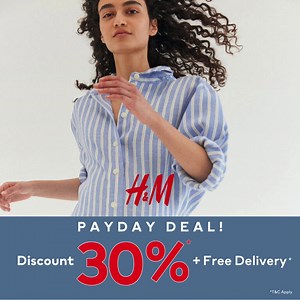 🛍💸 Get ready to splurge guilt-free with H&M's payday deal and get 30% off 4 pieces on regular priced items✨ Exclusively on https://hm.info/618844WoO | H&M