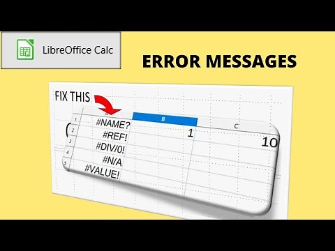 This video explains how to fix error messages in Libreoffice Calc