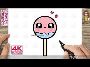 How to Draw a Super Cute Kawaii Lollipop | Easy Step by Step for Kids and Toddlers
