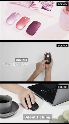 Wireless Mouse Bluetooth and 2.4GHz Dual Modes. Rechargeable RGB Ergonomic Silent Click.