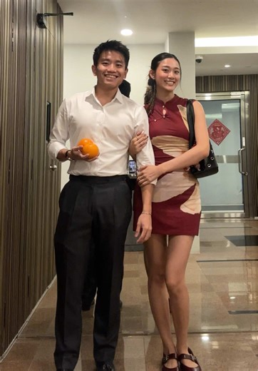 two different vibes HAHA #cny #couple #fit #fyp #trending