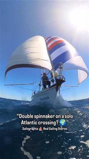 Vita Universum on Instagram: "Two spinnakers. One sailor. Four thousand miles of ocean. 🌊 When one sail isn’t enough, you raise another. Solo across the South Atlantic — from Brazil to Cape Town — under double spinnaker. ⛵💨 Because true seamanship means experimenting with the wind itself. 👤 Captain: @martin_jambo ⛵ Come Back ( Amel ) Im Südatlantik – Ziel Kapstadt. ⚓ #Sailographia #SailingLife #YachtRacing #DoubleSpinnaker #SpinnakerSailing #BluewaterSailing #OceanCrossing #SinglehandedSailin