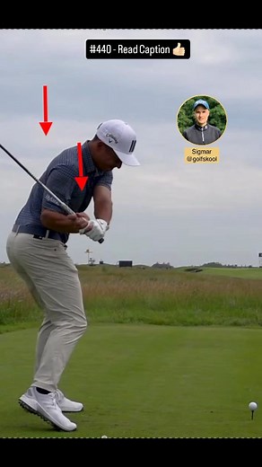 When you lift your hands quite high in the backswing, keep in mind that the higher you go up, the more you’ll have to come down again in the downswing. If, in the first part of the downswing, your arms move forward instead of down, the club will start to come from the outside. When that happens, the ball often curves to the right, creating that familiar slice shape. Once you understand how your hand height affects the path of the club, you can start to feel a much more natural and consistent swi