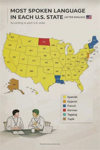 🇺🇸 Most Spoken Language in Every U.S. State (After English) | Amazing Facts #shorts