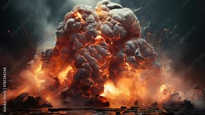 Abstract illustration of a brain explosion from stress and energy sparks. Glowing brain and explosion. Concept of rage stress resistance and workaholism